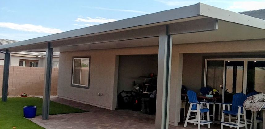 28′ x 12′ Slate & White Alumawood Insulated Roof Patio Cover