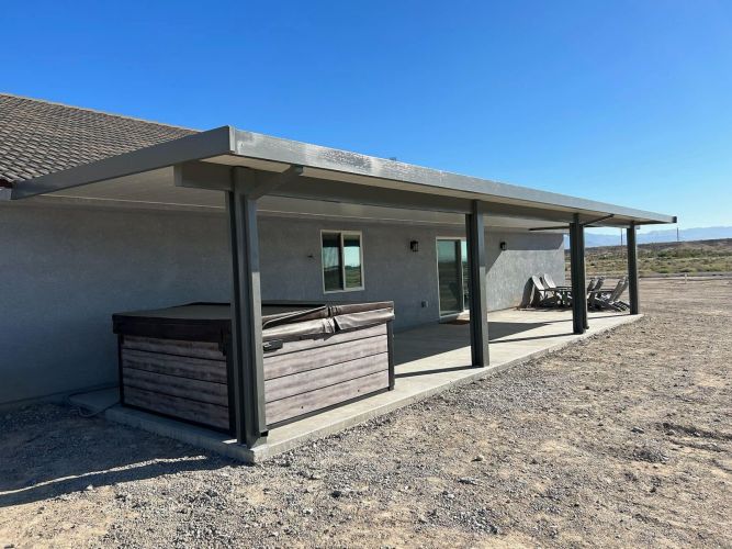 Slate and White Insulated Patio Cover in Pahrump 1103