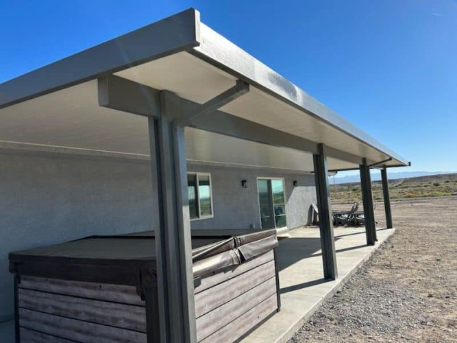 Slate and White Insulated Patio Cover in Pahrump 1105